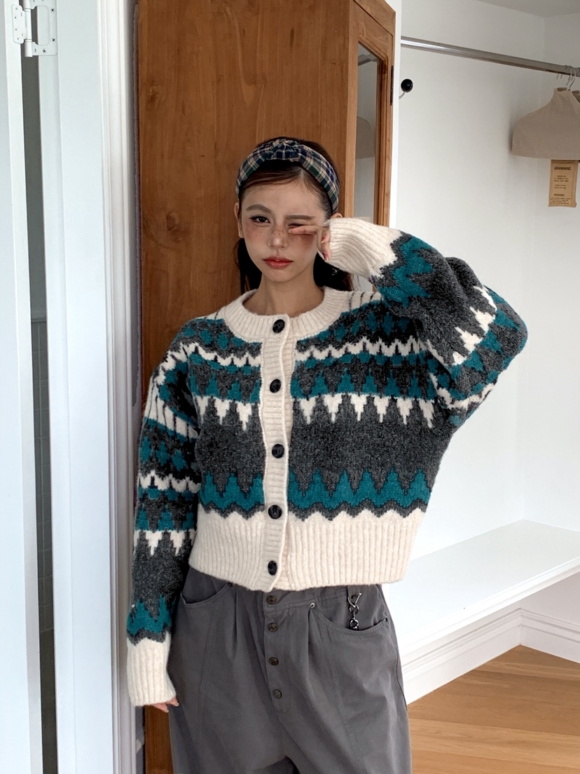 OURWAVE/OUR ROOM東大門㊣代購女裝新款休閑針織衫羊毛開衫Our Wave/Our Room針織衫