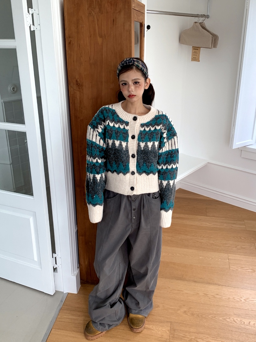 OURWAVE/OUR ROOM東大門㊣代購女裝新款休閑針織衫羊毛開衫Our Wave/Our Room針織衫