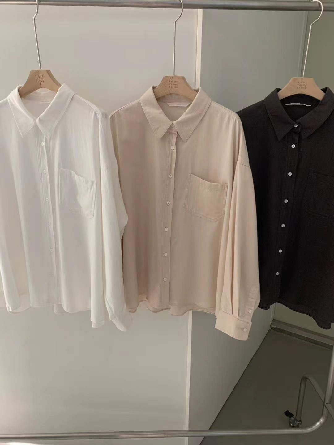 PYT-ot東大門㊣直郵女士新款時尚休閑熱賣職業真品襯衫蕾絲衫pretty young thing襯衫/蕾絲衫圖色2左二色