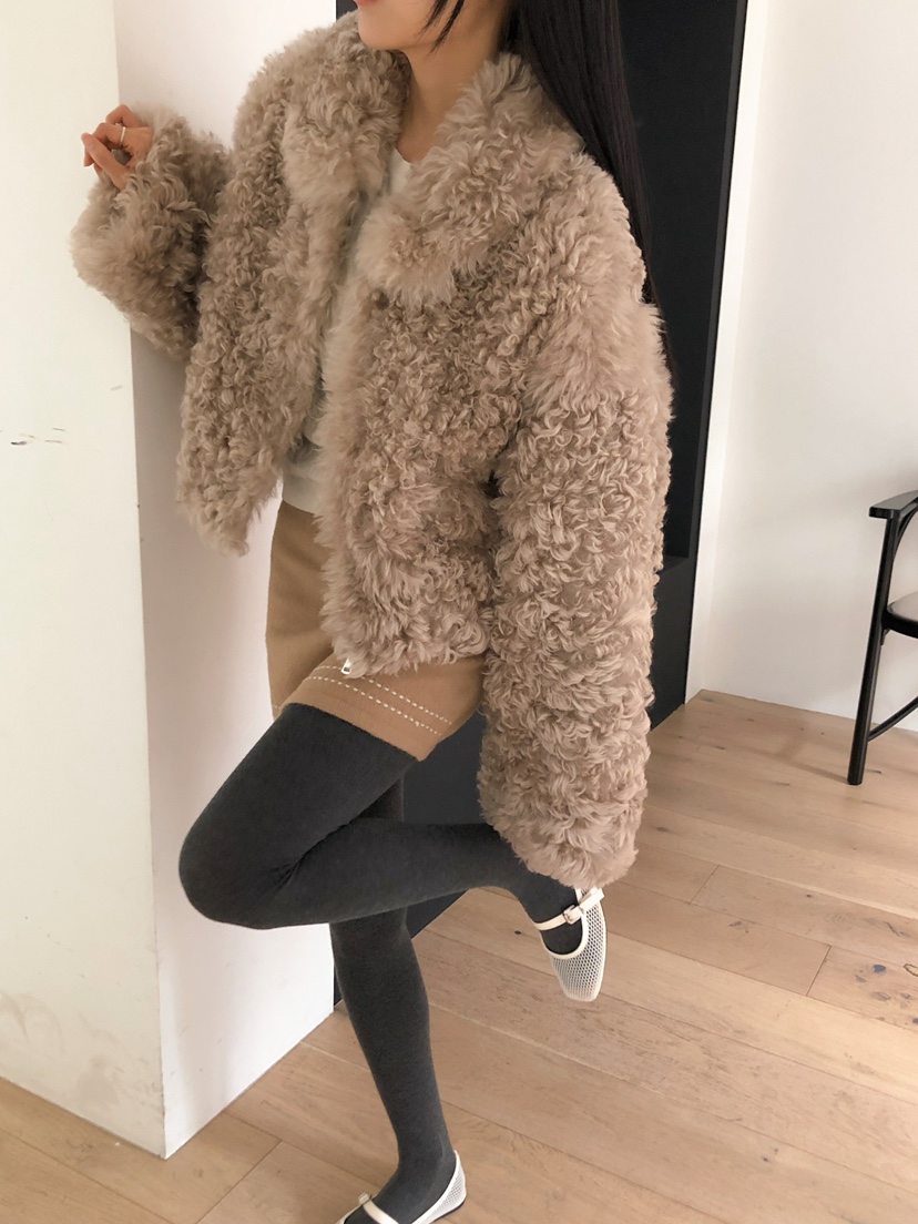 MARKE-P東大門㊣直郵女裝新款休閑熱賣時尚短款大衣真羊皮MARKE-P短款大衣