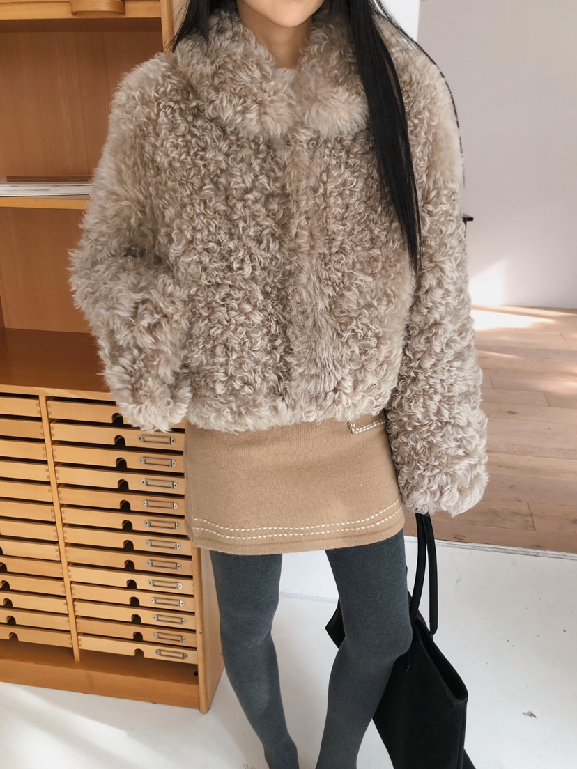 MARKE-P東大門㊣直郵女裝新款休閑熱賣時尚短款大衣真羊皮MARKE-P短款大衣