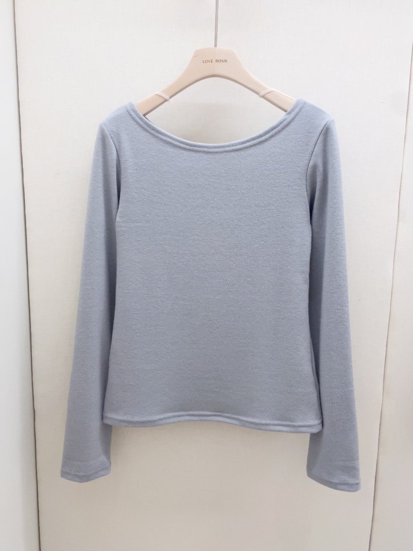 LOVE ROSIE韓國代購㊣女裝新款職業長袖T恤安哥拉羊毛船領LOVE ROSIE長袖T恤圖色3