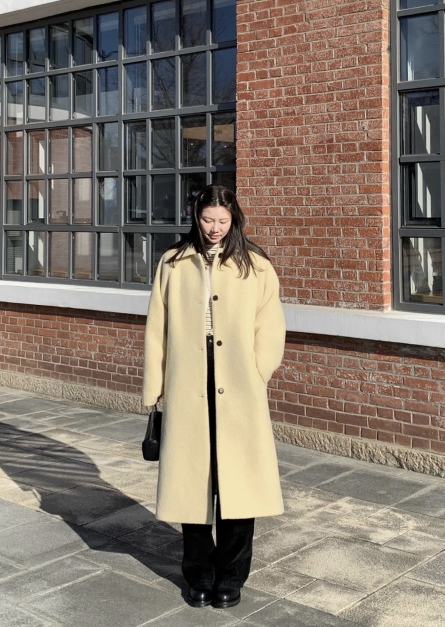 COURGETTE東大門㊣代購女士新款推薦時尚休閑25秋冬中長款大衣COURGETTE中長款大衣