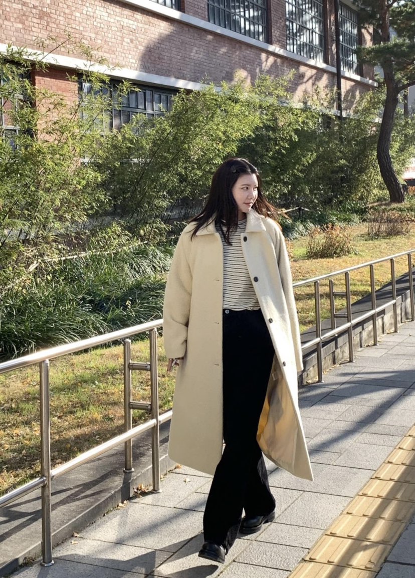 COURGETTE東大門㊣代購女士新款推薦時尚休閑25秋冬中長款大衣COURGETTE中長款大衣