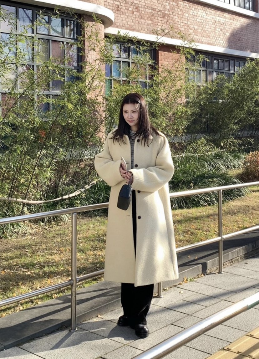 COURGETTE東大門㊣代購女士新款推薦時尚休閑25秋冬中長款大衣COURGETTE中長款大衣