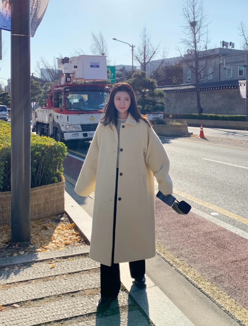 COURGETTE東大門㊣代購女士新款推薦時尚休閑25秋冬中長款大衣COURGETTE中長款大衣