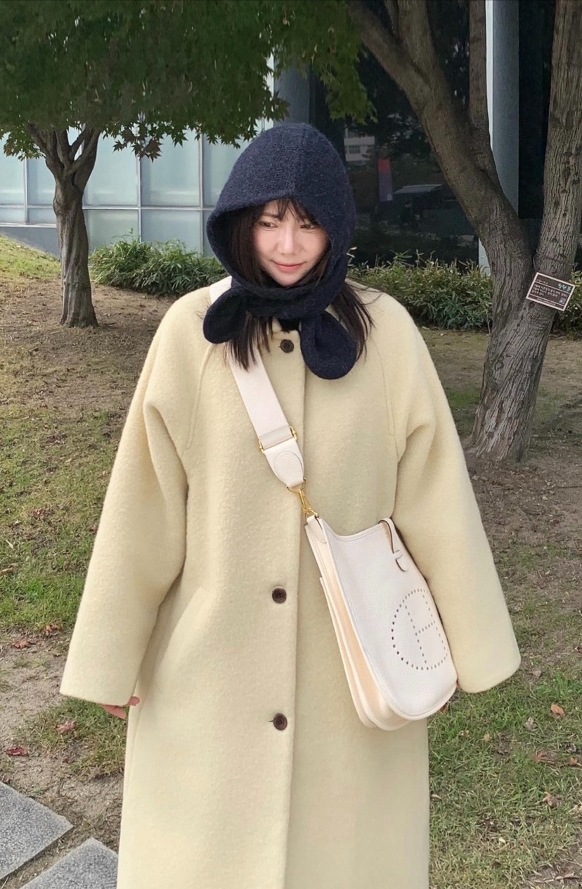 COURGETTE東大門㊣代購女士新款推薦時尚休閑25秋冬中長款大衣COURGETTE中長款大衣