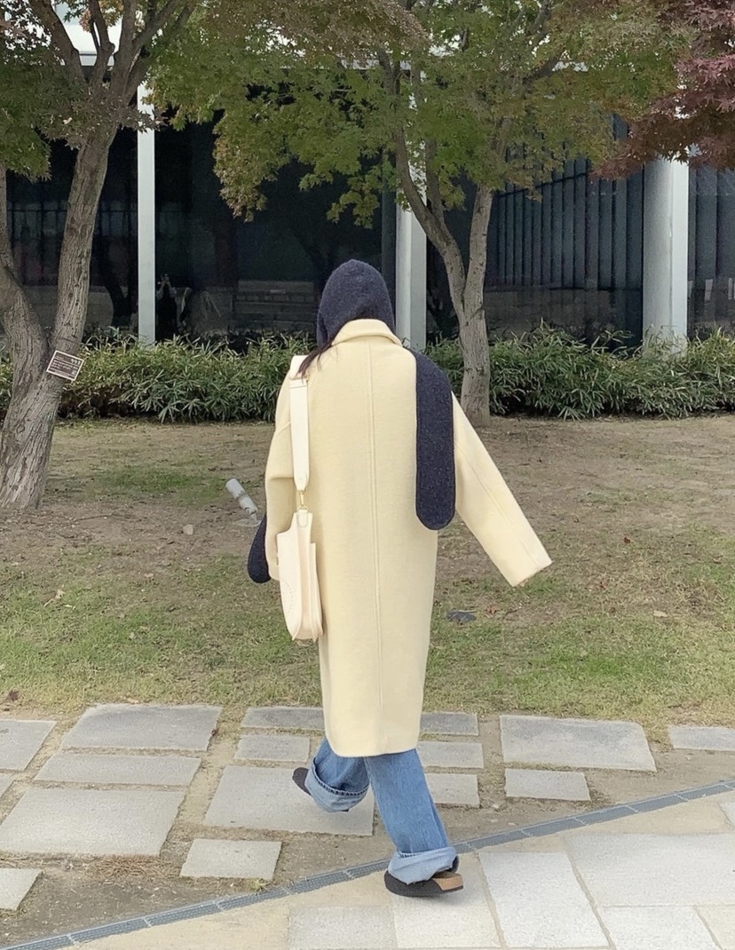 COURGETTE東大門㊣代購女士新款推薦時尚休閑25秋冬中長款大衣COURGETTE中長款大衣