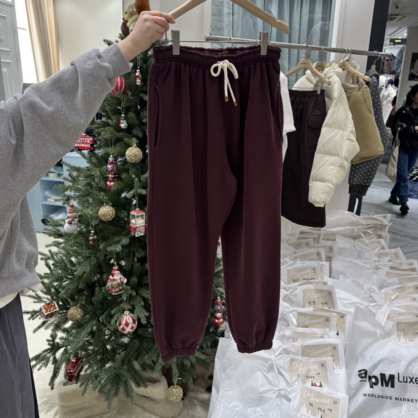 OURMOMENT韓國直郵㊣女裝新款25秋冬職業熱賣人氣休閑褲加絨OURMOMENT休閑褲圖色5