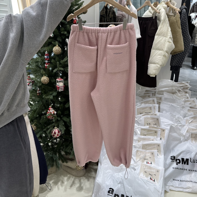 OURMOMENT韓國直郵㊣女裝新款職業25秋冬時尚推薦休閑褲加絨OURMOMENT休閑褲