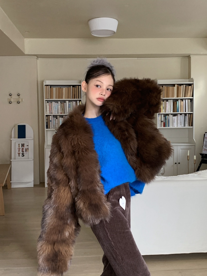 JKICHI韓國直郵㊣女士新款時尚人氣25秋冬推薦休閑短款大衣JKICHI短款大衣