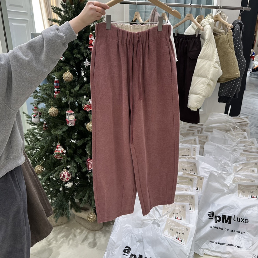 OURMOMENT東大門㊣代購女士新款25秋冬職業時尚推薦人氣休閑褲OURMOMENT休閑褲圖色1