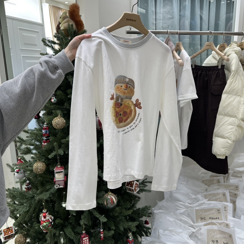 OURMOMENT東大門㊣實拍女士新款人氣休閑25秋冬推薦長袖T恤OURMOMENT長袖T恤圖色1