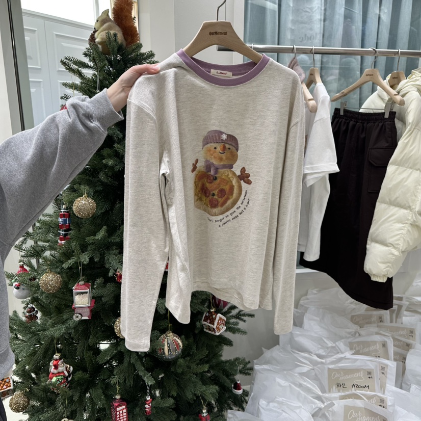 OURMOMENT東大門㊣實拍女士新款人氣休閑25秋冬推薦長袖T恤OURMOMENT長袖T恤圖色2