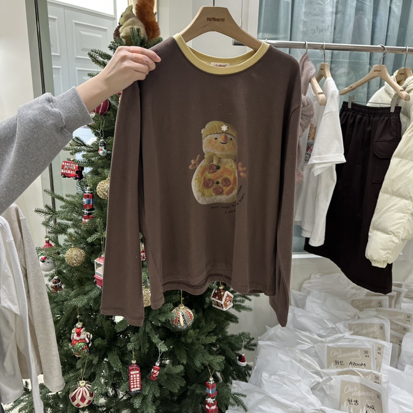 OURMOMENT東大門㊣實拍女士新款人氣休閑25秋冬推薦長袖T恤OURMOMENT長袖T恤圖色3