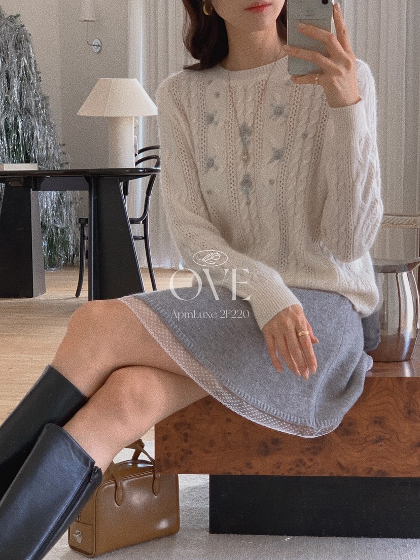 OVE韓國代購㊣女士新品時尚25秋冬推薦休閑人氣職業熱賣針織衫OVE針織衫