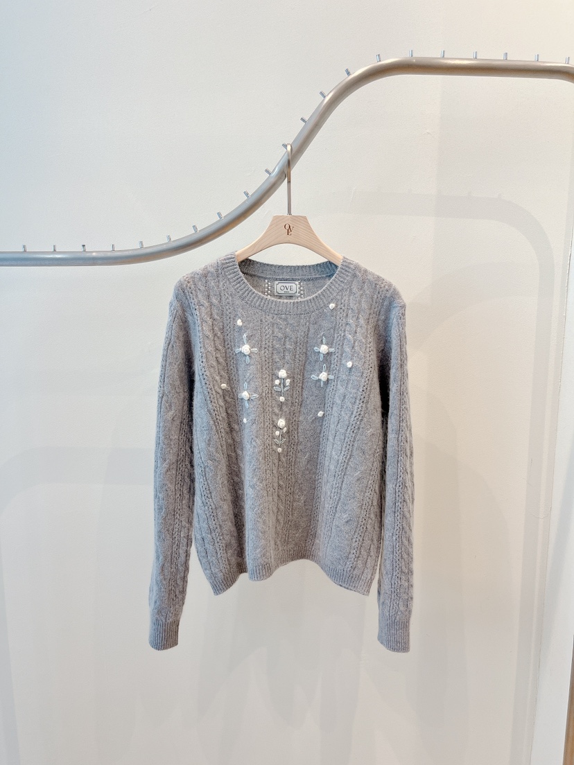 OVE韓國代購㊣女士新品時尚25秋冬推薦休閑人氣職業熱賣針織衫OVE針織衫圖色2