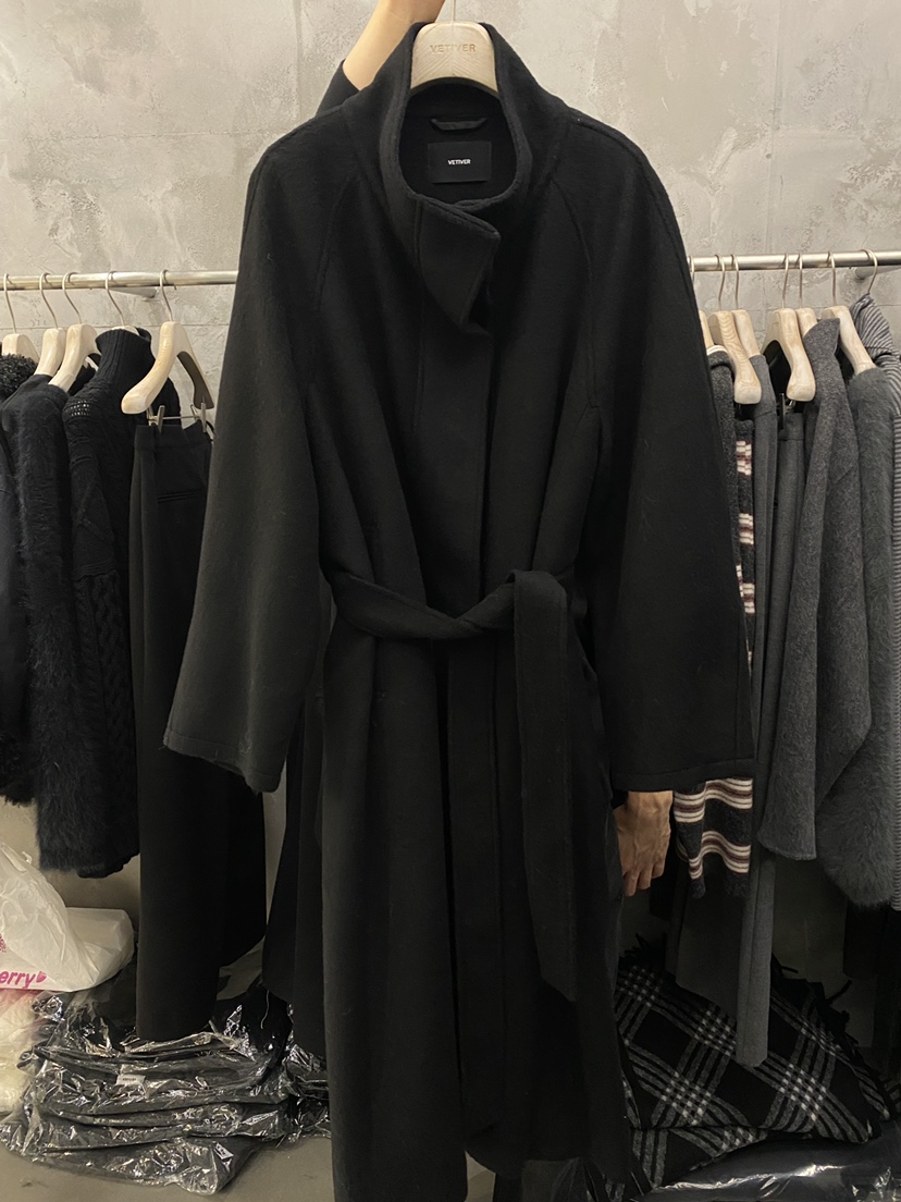 THE VETIVER-A韓國直郵㊣女裝新品推薦25秋冬中長款大衣含腰帶VETIVER中長款大衣圖色2