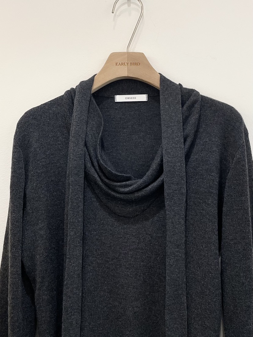 OBSESS東大門㊣直郵女裝新品休閑時尚推薦熱賣針織衫含圍巾OBSESS/EARLY BIRD針織衫