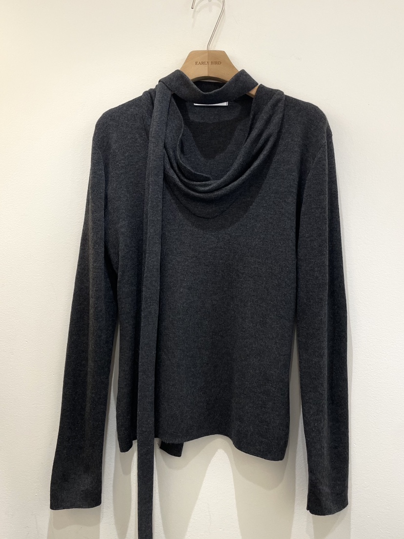 OBSESS東大門㊣直郵女裝新品休閑時尚推薦熱賣針織衫含圍巾OBSESS/EARLY BIRD針織衫圖色3墨色