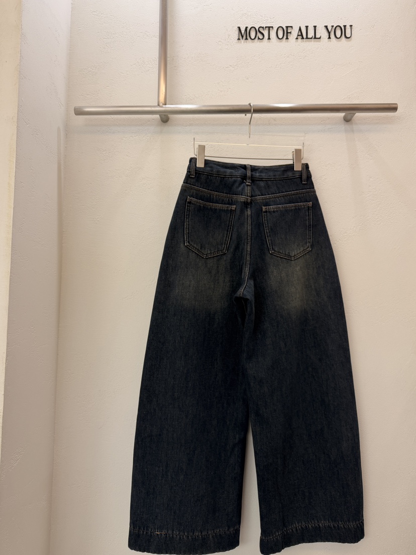 MOST OF ALL U韓國代購㊣女士新款人氣熱賣職業牛仔褲加絨MOST OF ALL U牛仔褲