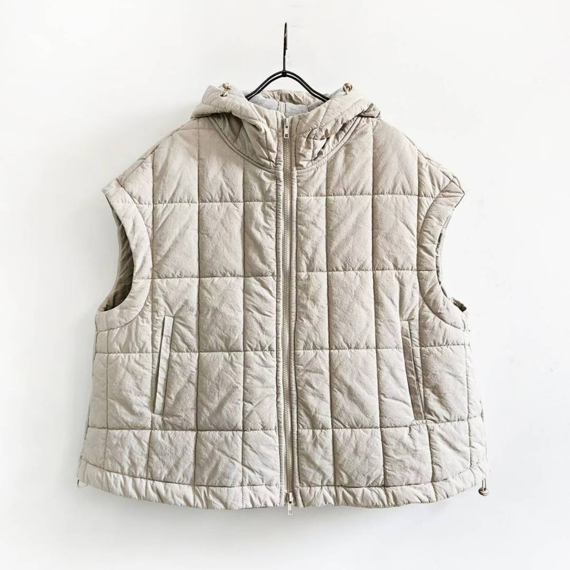 PUCO東大門㊣代購女士新品25秋冬人氣休閑推薦馬甲絎縫連帽棉PUCO馬甲圖色3