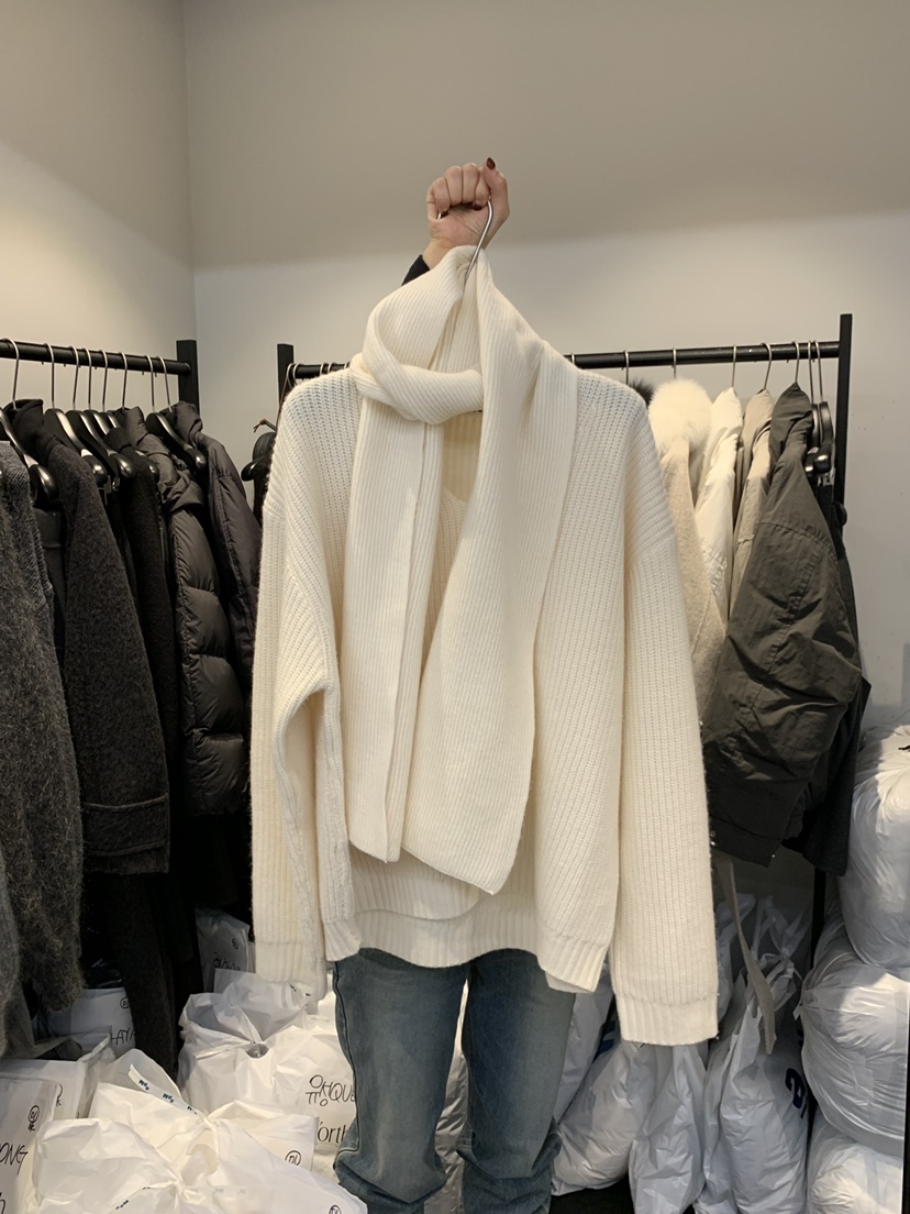 FORTH韓國代購㊣女裝新款職業25秋冬休閑時尚推薦針織衫含圍巾FORTH針織衫圖色1