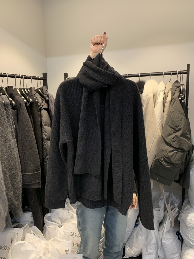 FORTH韓國代購㊣女裝新款職業25秋冬休閑時尚推薦針織衫含圍巾FORTH針織衫圖色3