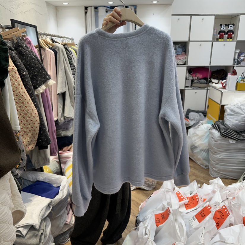 DE LINE東大門㊣實拍女裝新款人氣熱賣推薦25秋冬長袖T恤口袋DE LINE長袖T恤