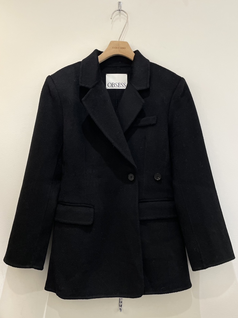 OBSESS東大門㊣實拍女士新款職業推薦時尚25秋冬休閑短款大衣OBSESS/EARLY BIRD短款大衣圖色3