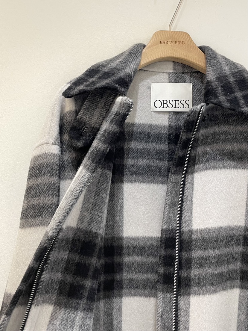 OBSESS韓國代購㊣女士新款熱賣25秋冬休閑職業短款大衣羊駝OBSESS/EARLY BIRD短款大衣