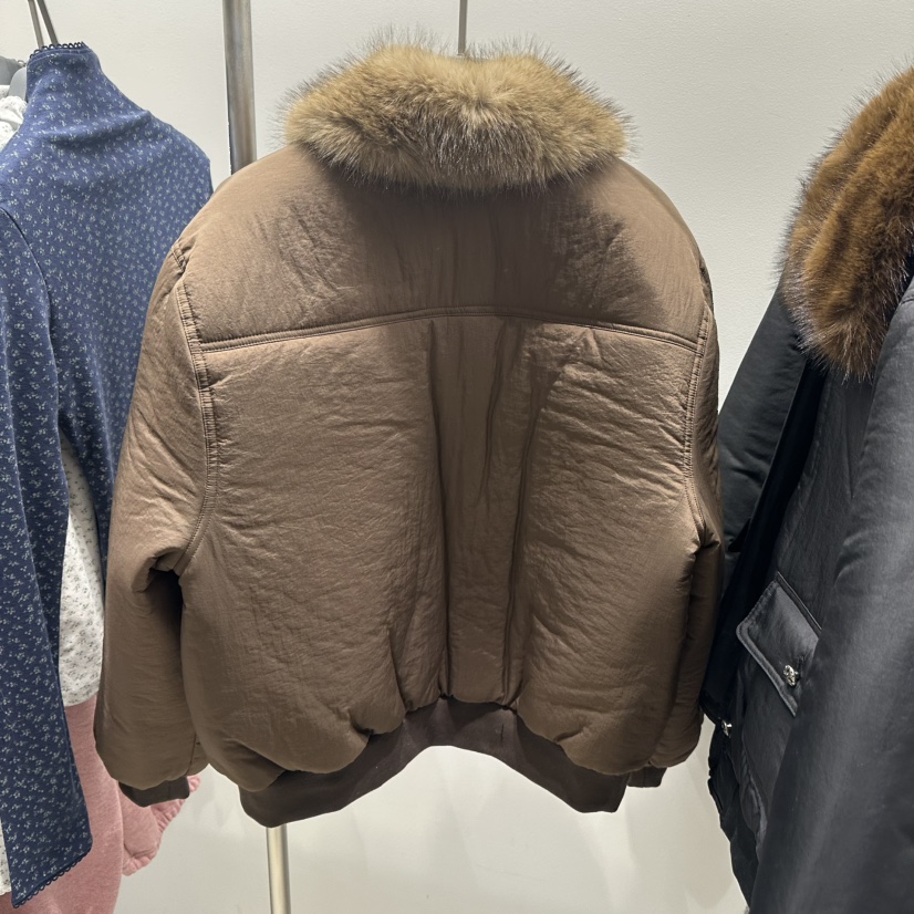 TARABY MOTION韓國直郵㊣女裝新款25秋冬短款棉服貂皮絎縫TARABY MOTION短款棉服