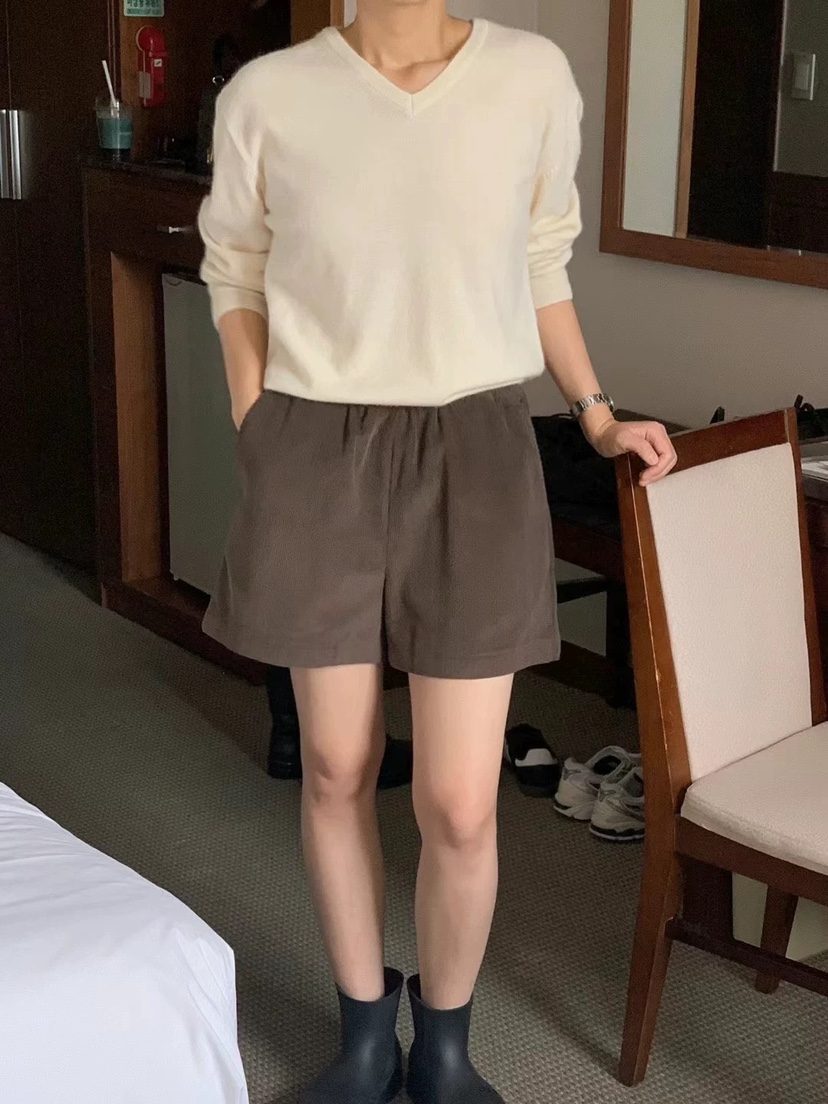 MONIQUE東大門㊣實拍女士新款熱賣推薦職業25秋冬短褲燈芯絨MONIQUE短褲圖色2