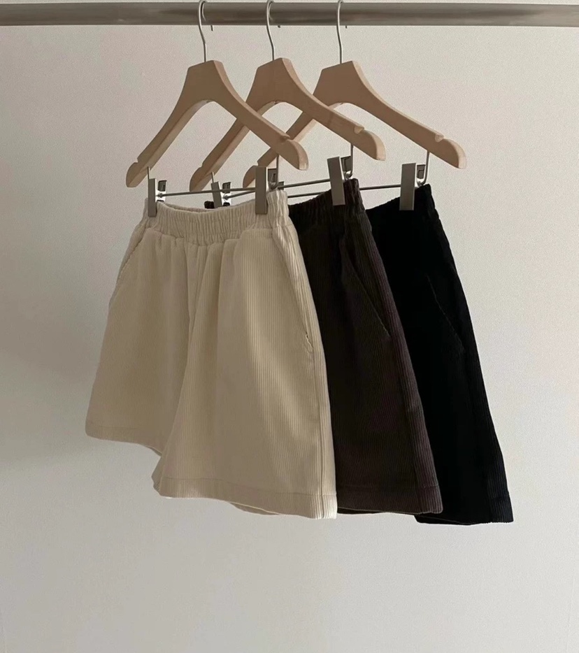 MONIQUE東大門㊣實拍女士新款熱賣推薦職業25秋冬短褲燈芯絨MONIQUE短褲圖色3左三色
