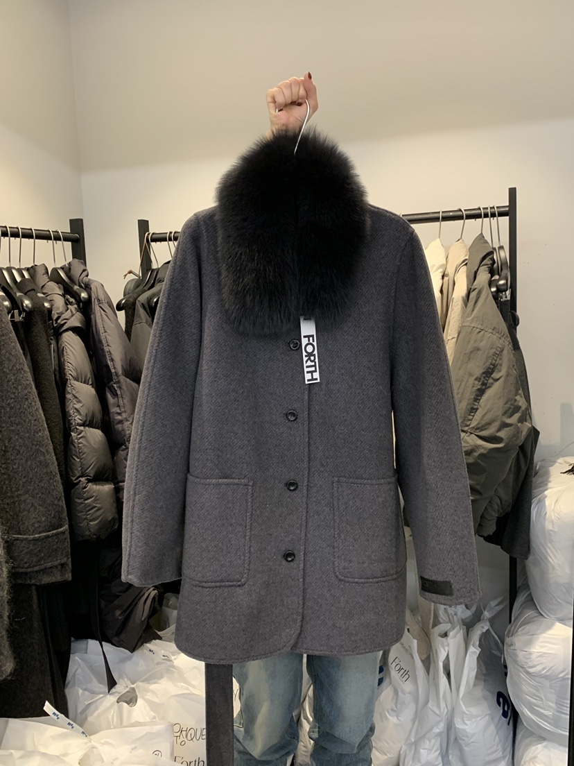 FORTH東大門㊣直郵女裝新品休閑職業推薦時尚中長款大衣狐貍FORTH中長款大衣圖色2