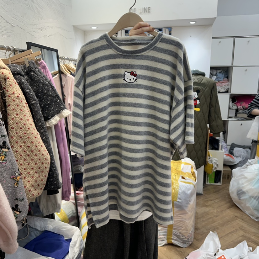 DE LINE韓國直郵㊣女士新品職業25秋冬時尚推薦人氣休閑T恤DE LINET恤圖色1