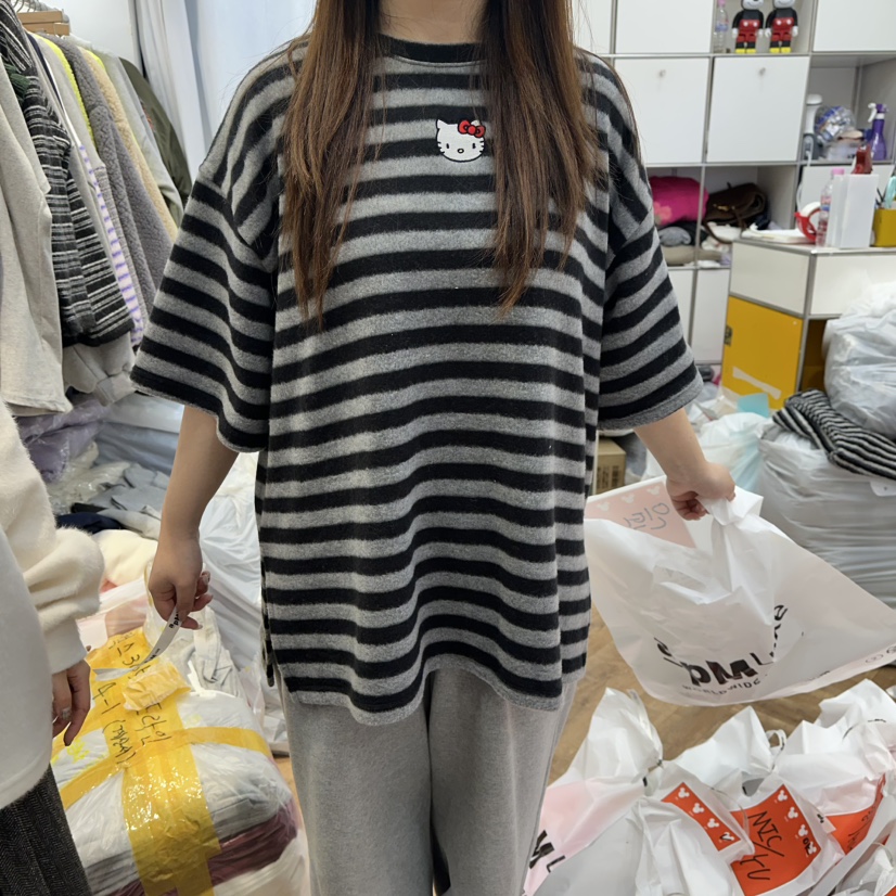 DE LINE韓國直郵㊣女士新品職業25秋冬時尚推薦人氣休閑T恤DE LINET恤圖色3