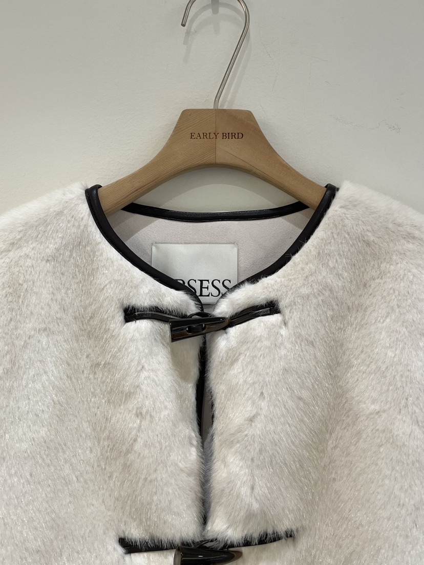 OBSESS韓國直郵㊣女裝新款25秋冬休閑時尚熱賣短款大衣貂皮OBSESS/EARLY BIRD短款大衣