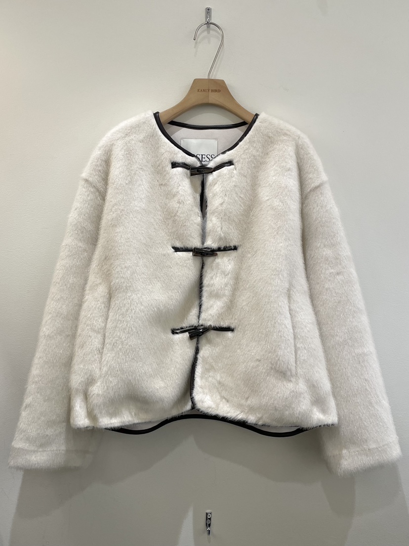 OBSESS韓國直郵㊣女裝新款25秋冬休閑時尚熱賣短款大衣貂皮OBSESS/EARLY BIRD短款大衣圖色1