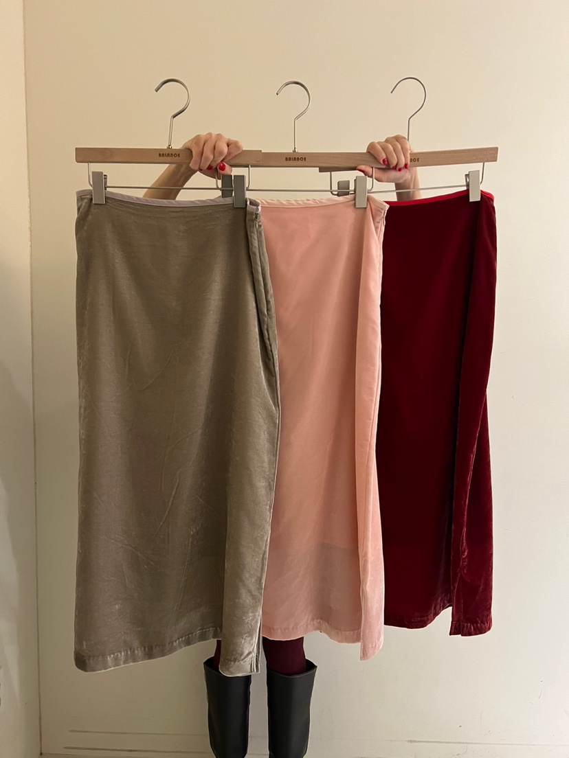 BALANCE東大門㊣代購女裝新款推薦時尚休閑25秋冬長裙天鵝絨BALANCE長裙