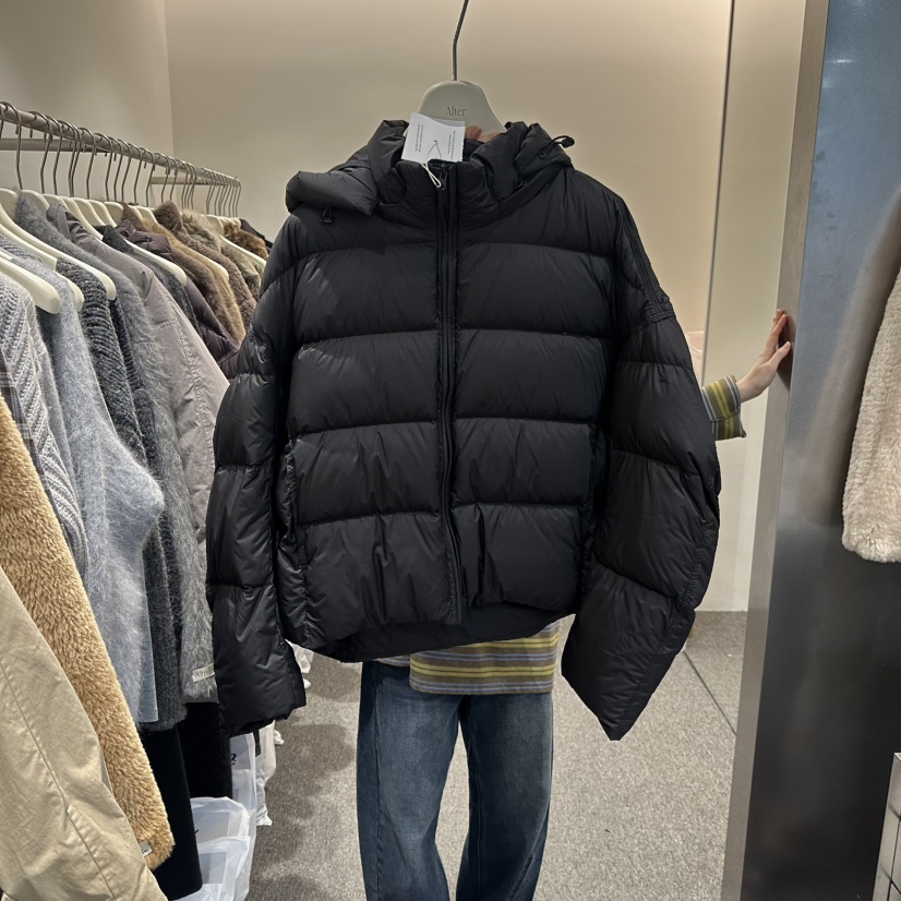 ALTER東大門㊣代購女裝新品休閑推薦人氣25秋冬短款羽絨服插肩袖Alter短款羽絨服圖色3黑色