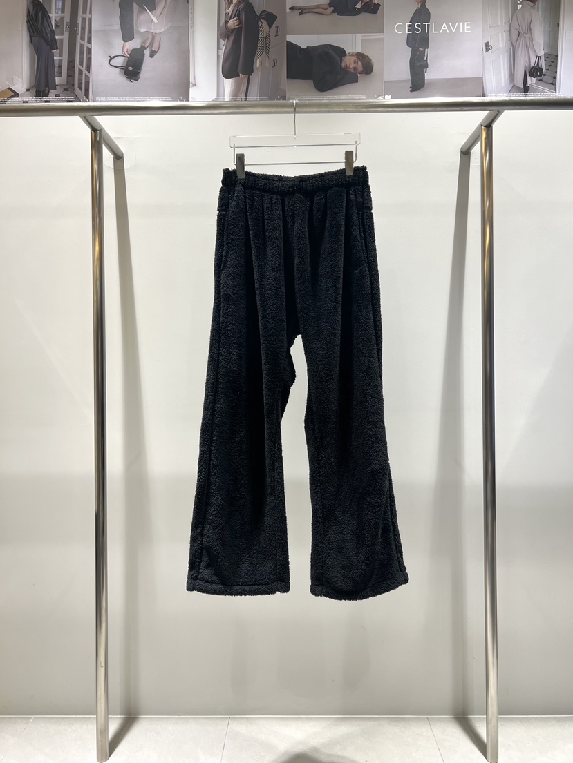 CESTLAVIE韓國代購㊣女裝新品推薦熱賣25秋冬休閑褲泰迪熊圍巾CESTLAVIE休閑褲圖色2黑色