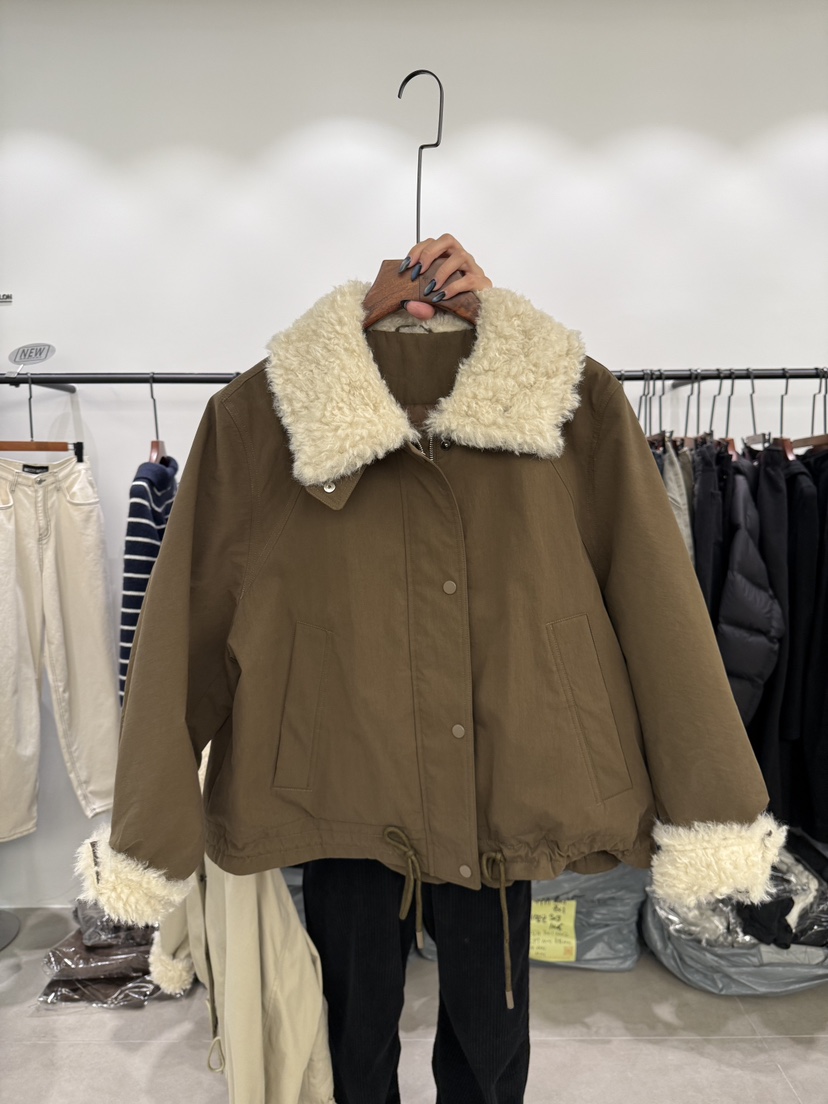 WATERMELON韓國代購㊣女裝新款休閑短款羽絨服羊毛填充鴨絨WATER MELON短款羽絨服圖色1