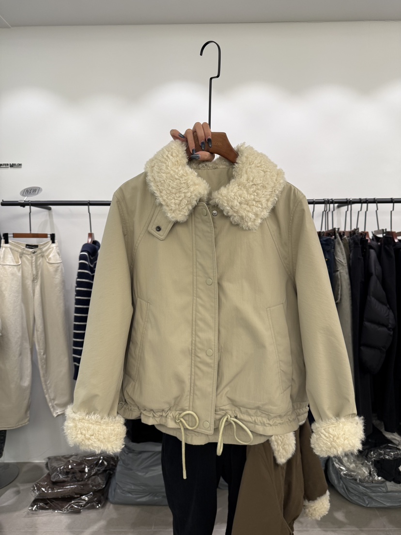 WATERMELON韓國代購㊣女裝新款休閑短款羽絨服羊毛填充鴨絨WATER MELON短款羽絨服圖色2