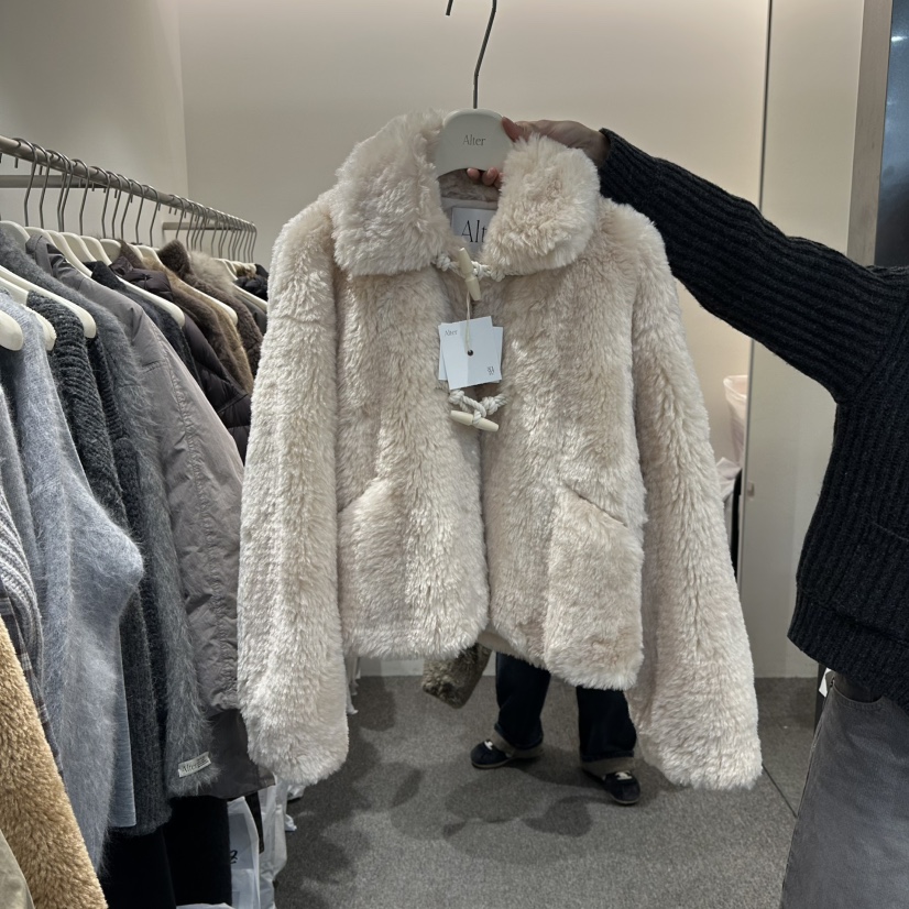 ALTER東大門㊣實拍女裝新品熱賣時尚人氣25秋冬休閑短款大衣Alter短款大衣圖色1