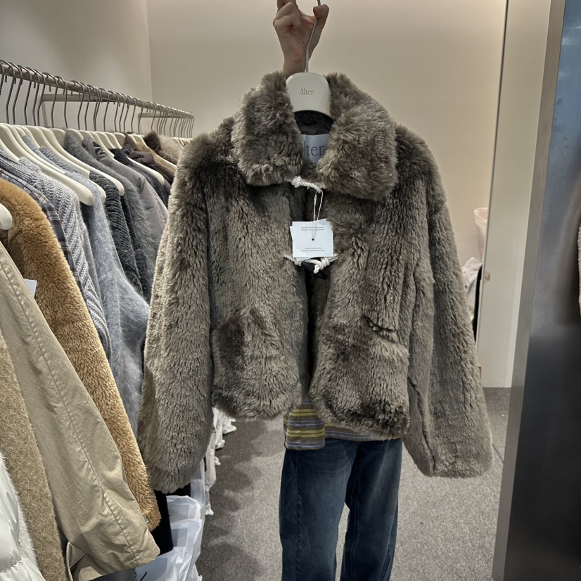 ALTER東大門㊣實拍女裝新品熱賣時尚人氣25秋冬休閑短款大衣Alter短款大衣圖色2