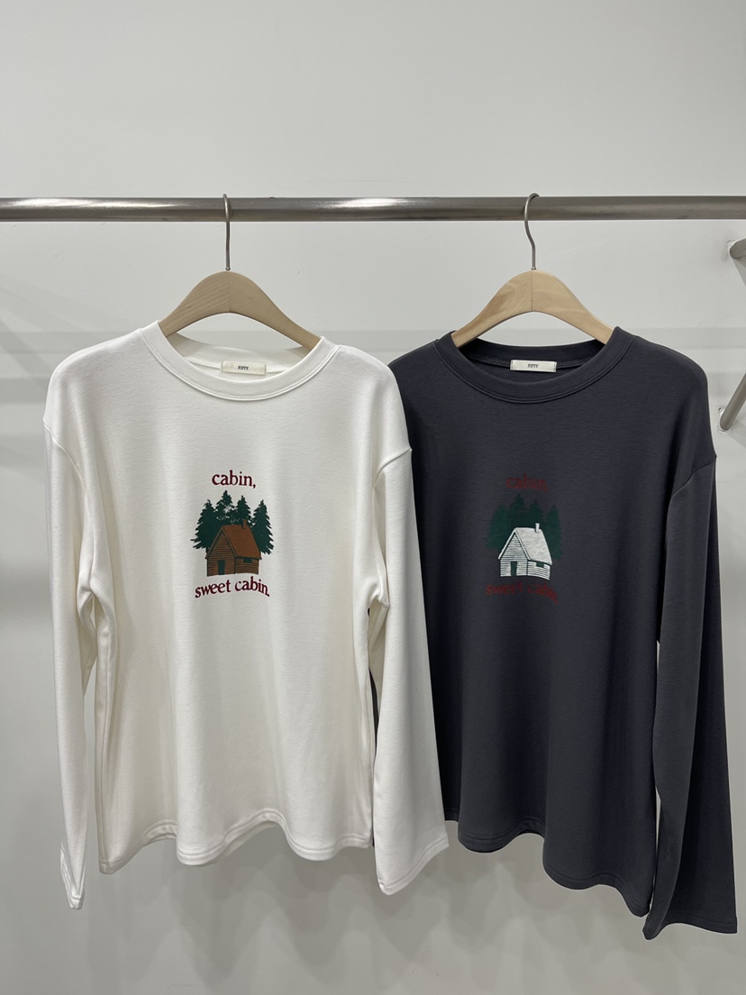 FIFTY東大門㊣實拍女裝新品職業人氣休閑推薦熱賣25秋冬長袖T恤FIFTY長袖T恤