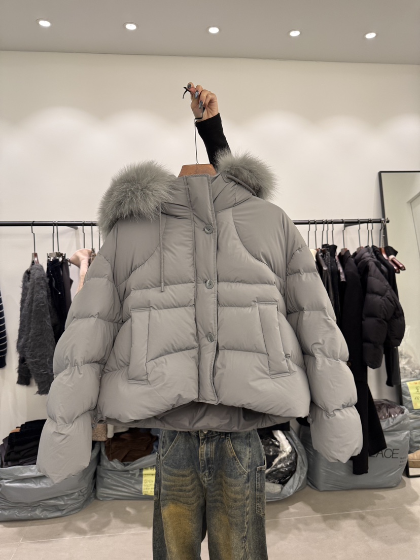 WATERMELON東大門㊣實拍女裝新品熱賣休閑短款羽絨服狐貍填充WATER MELON短款羽絨服圖色2