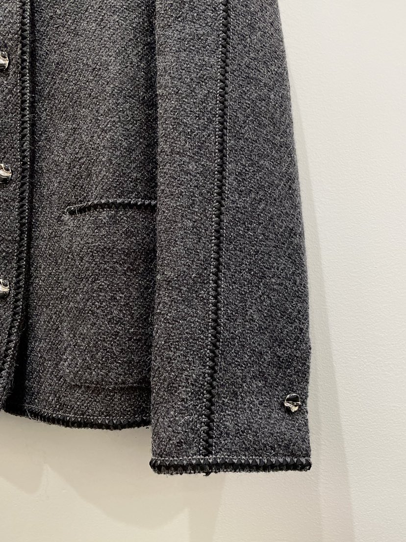 OBSESS韓國代購㊣女士新款時尚職業休閑短款大衣粗花呢鴨絨OBSESS/EARLY BIRD短款大衣