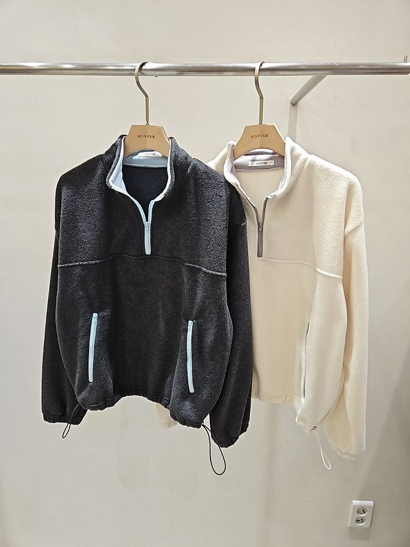 MONTER韓國代購㊣女士新品人氣25秋冬熱賣職業衛衣抓絨拉鏈MONTER衛衣